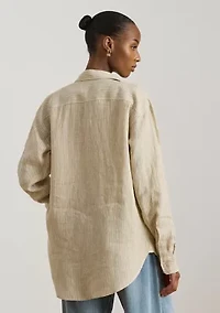Women's Relaxed Fit Striped Linen Shirt