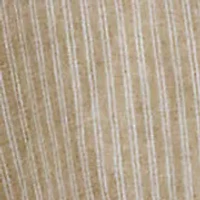 Striped Linen Roll-Tab-Sleeve Romper