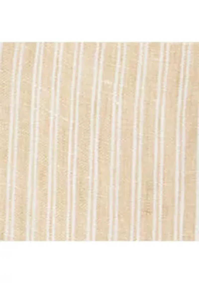 Striped Linen Roll-Tab-Sleeve Romper