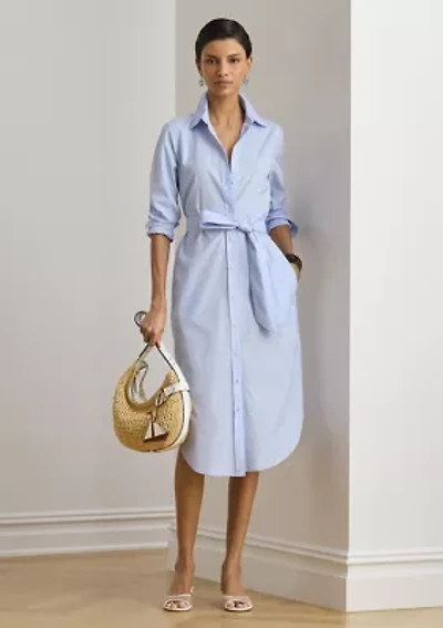 Women's End-on-End Cotton Shirtdress