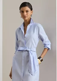 Women's End-on-End Cotton Shirtdress