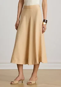 Linen A-Line Midi Skirt
