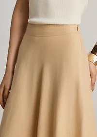 Linen A-Line Midi Skirt