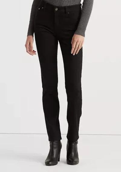 Petite Mid Rise Straight Jeans