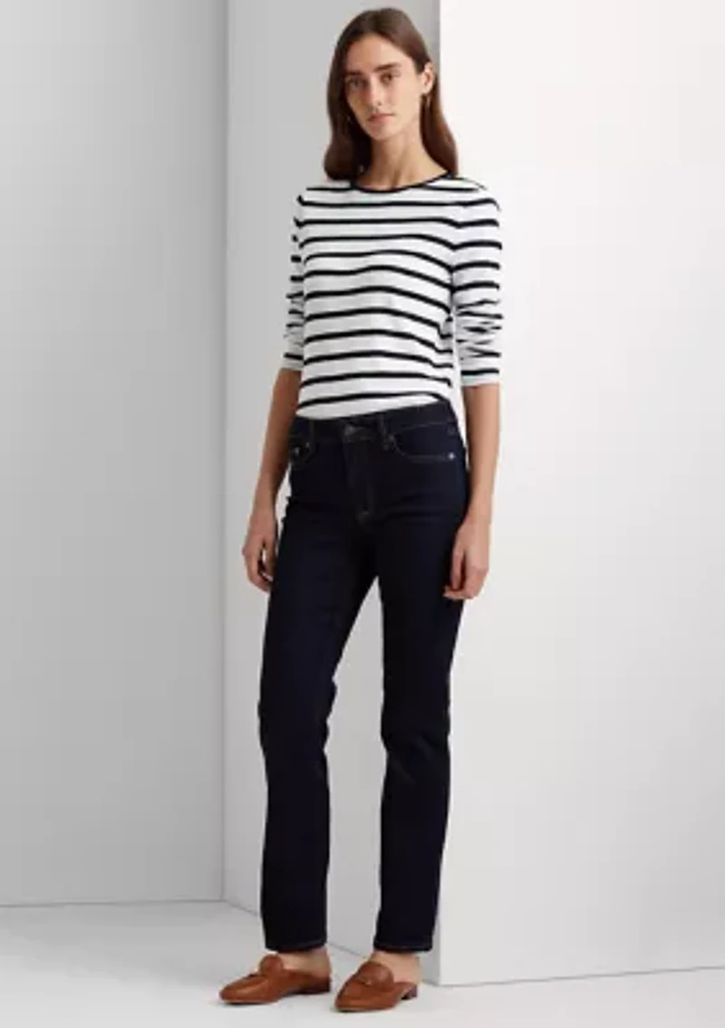 Petite Mid Rise Straight Jeans