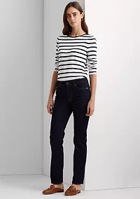 Petite Mid Rise Straight Jeans