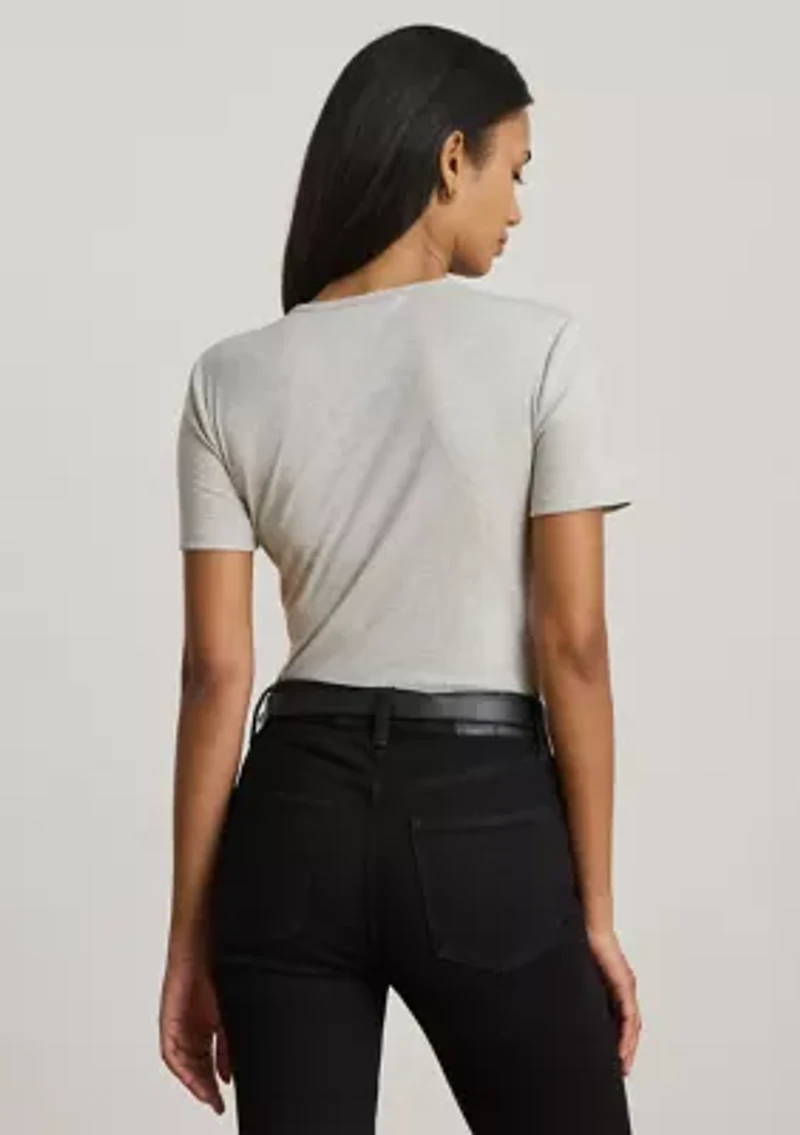 Petite Stretch Cotton Crewneck Tee