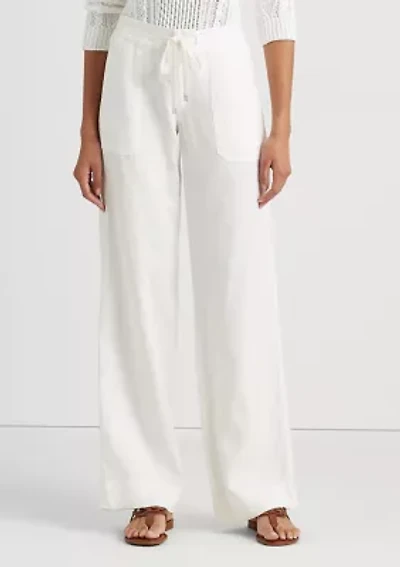 Petite Linen Wide-Leg Pants