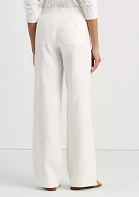 Petite Linen Wide-Leg Pants