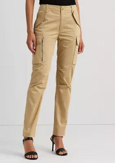 Petite Cotton Sateen Cargo Pants