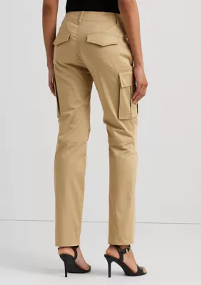 Petite Cotton Sateen Cargo Pants