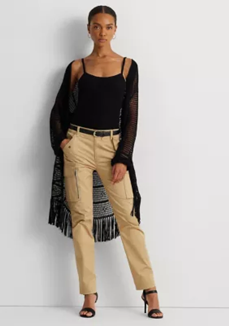 Petite Cotton Sateen Cargo Pants