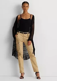 Petite Cotton Sateen Cargo Pants