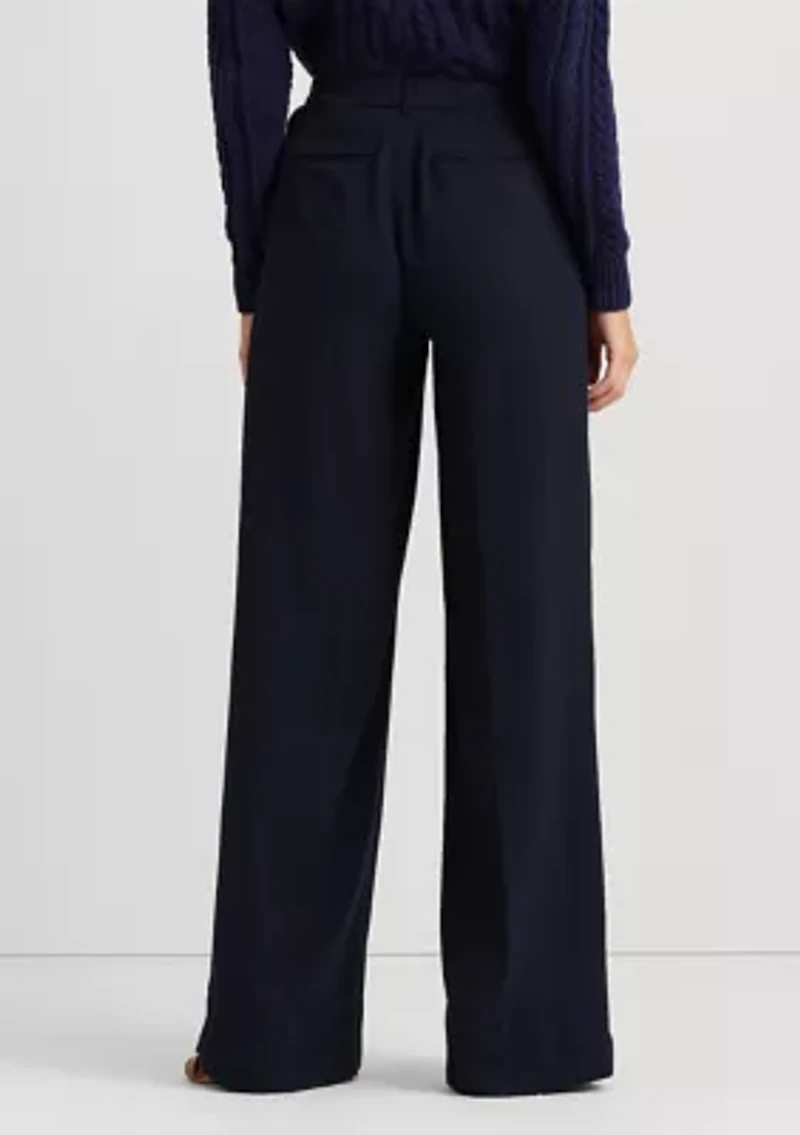 Petite Double-Faced Georgette Wide-Leg Pants