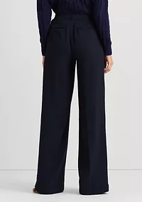 Petite Double-Faced Georgette Wide-Leg Pants