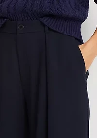 Petite Double-Faced Georgette Wide-Leg Pants