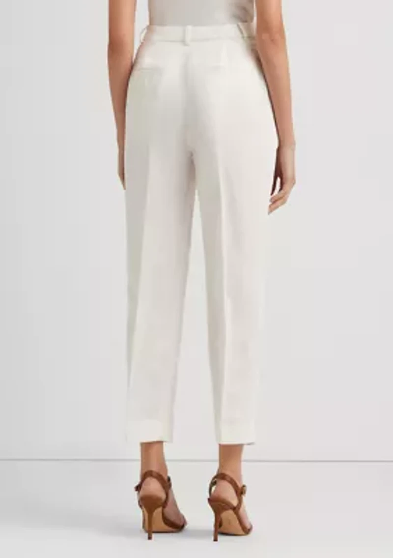 Petite Linen Blend Twill Ankle Pants
