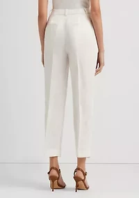 Petite Linen Blend Twill Ankle Pants