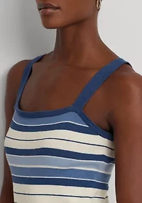 Petite Striped Cotton Blend Tank Dress
