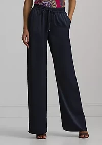 Petite Satin Charmeuse Wide Leg Pants