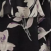 Petite Floral Belted Crinkle Georgette Dress