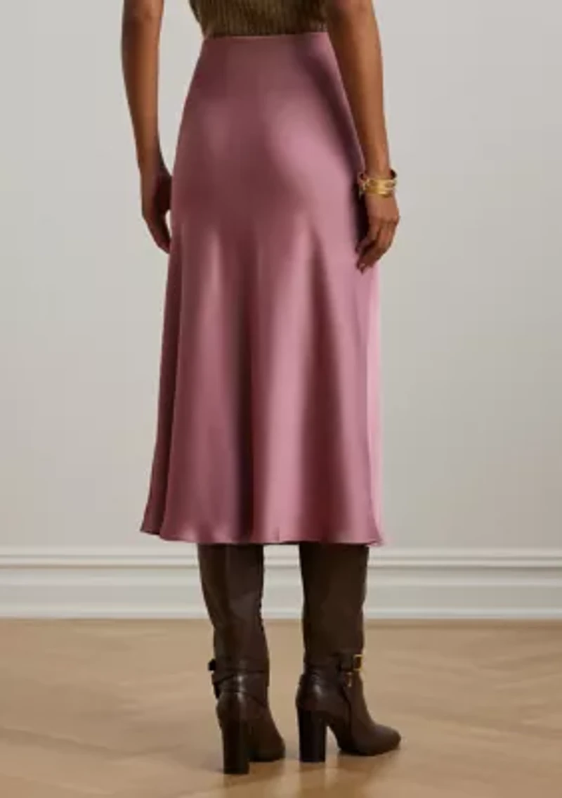 Petite Satin Charmeuse Midi Skirt