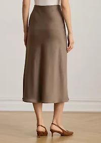 Petite Satin Charmeuse Midi Skirt