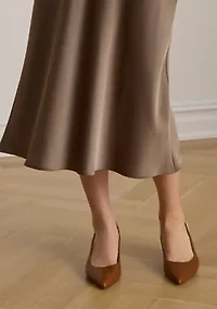 Petite Satin Charmeuse Midi Skirt