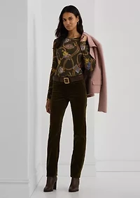 Petite Belting-Print Cotton Long-Sleeve T-Shirt