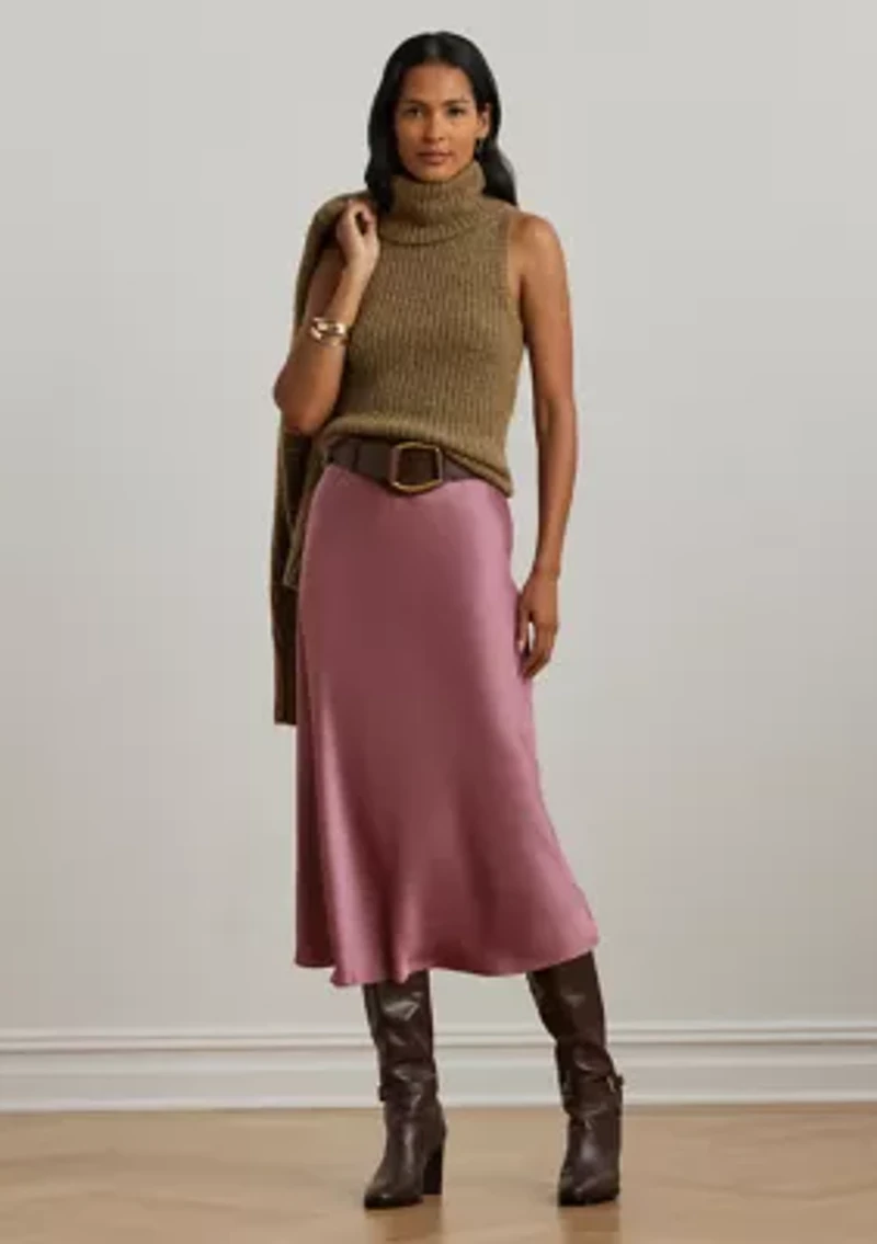 Petite Wool-Blend Sleeveless Turtleneck Sweater