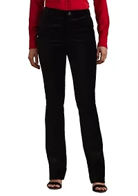 Petite High-Rise Stretch Velvet Boot Trousers