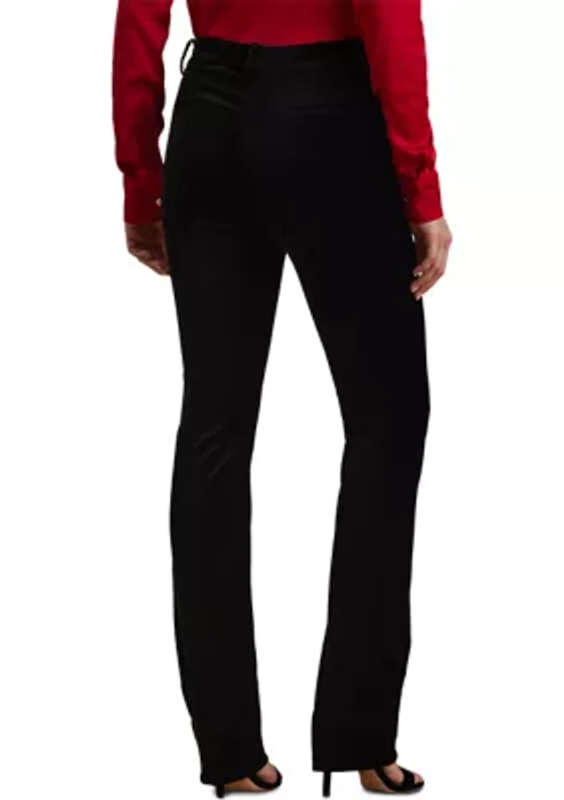 Petite High-Rise Stretch Velvet Boot Trousers