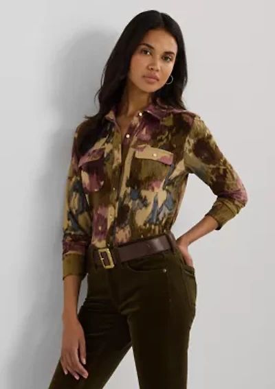 Petite Slim Fit Floral Stretch Jersey Shirt