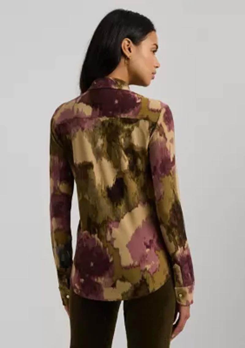 Petite Slim Fit Floral Stretch Jersey Shirt