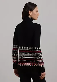 Petite Fair Isle Cotton Shawl Collar Cardigan