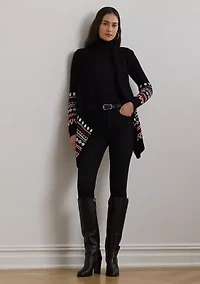 Petite Fair Isle Cotton Shawl Collar Cardigan
