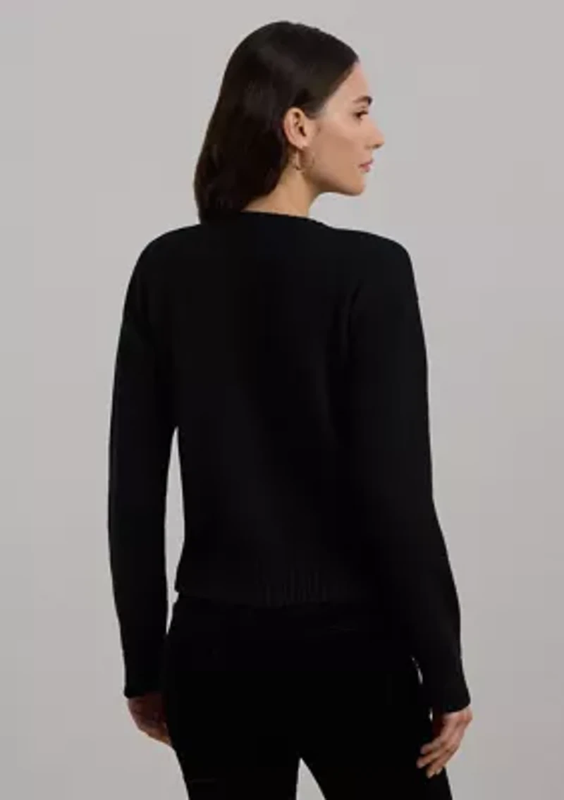 Petite Intarsia-Knit Crest Cotton Sweater