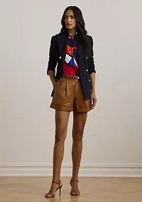 Petite Classic Fit Print Crepe Shirt