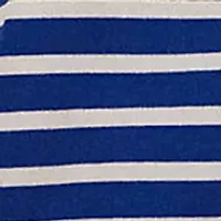 Petite Striped Cotton Jersey Boat. Neck Top