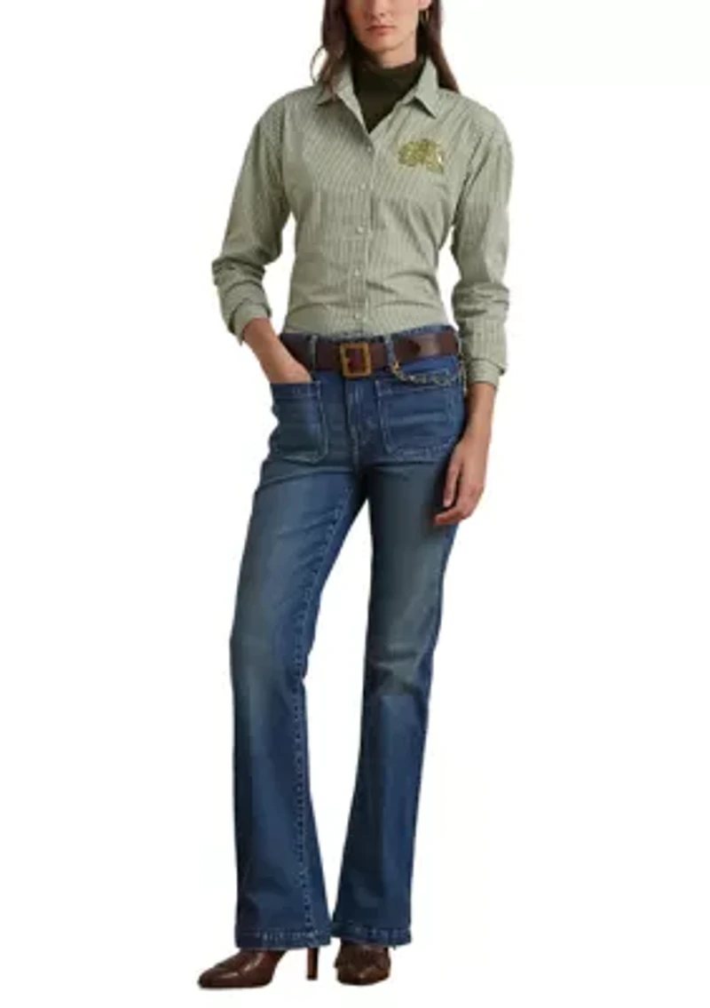 Petite Relaxed Fit Striped Broadcloth Shirt