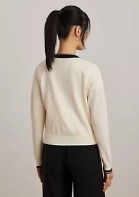 Petites Two Tone Cotton Blend Cardigan