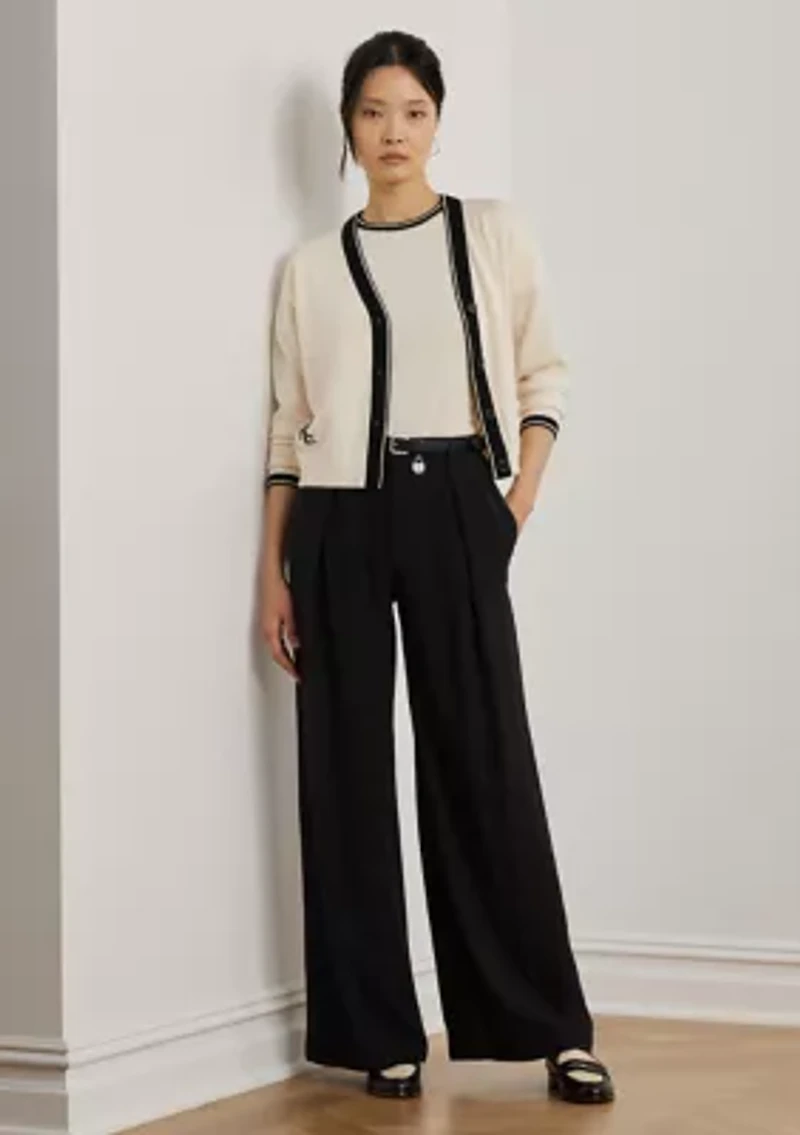 Petites Two Tone Cotton Blend Cardigan