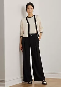 Petites Two Tone Cotton Blend Cardigan