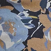 Petite Floral Stretch Cotton Boat Neck T-Shirt