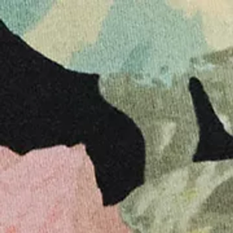 Petite Floral Stretch Cotton Crew Neck T-Shirt