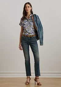 Petites Relaxed Fit Floral Short-Sleeve Shirt