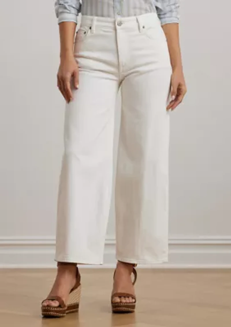 Petite High Rise Wide Leg Cropped Jeans