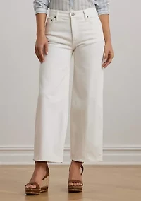 Petite High Rise Wide Leg Cropped Jeans