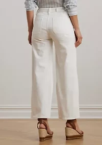 Petite High Rise Wide Leg Cropped Jeans