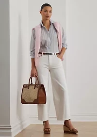 Petite High Rise Wide Leg Cropped Jeans